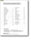 Home Construction Specification Worksheet